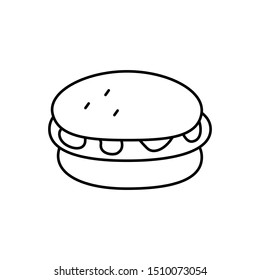 burger isolated on white background. Food symbol. icon. Vector