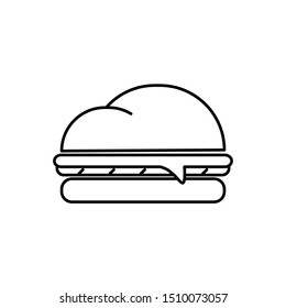 burger isolated on white background. Food symbol. icon. Vector
