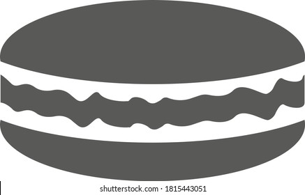 Burger einzeln auf weißem Hintergrund. Vektorgrafik, schwarz-weiß. Ideal für Etiketten, Menüs, Plakate, Banner, Gutscheine, Coupons, Geschäftswerbung und vieles mehr.