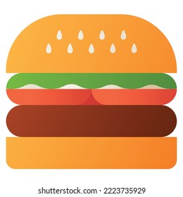 Burger isolated on white background, illustration, icon, element
