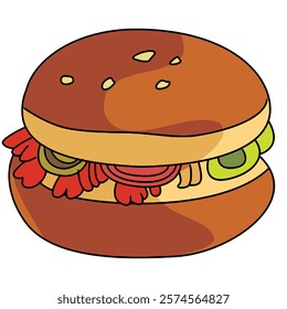 Burger isolated on white background