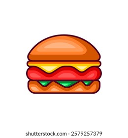 burger isolated on white background