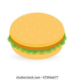 burger isolated on white background