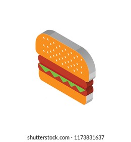 Burger isometric left top view 3D icon