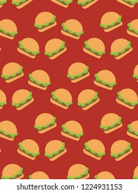 burger junk food pattern. vector background