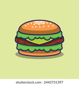 burger junk food vector 2d design
