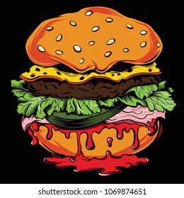 Burger with ketchup