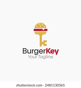 Burger Key Logo Vector Template Design. Good for Business, Start up, Agency, and Organization