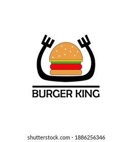 Burger king logo icon with cutlery