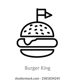 Burger King and meal icon concept