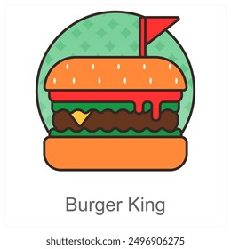 Burger King and restaurant icon concept icon concept