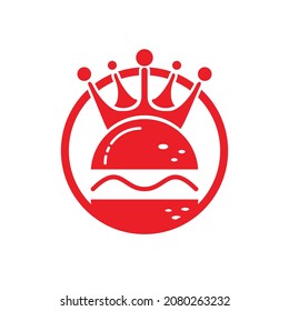 Burger king vector logo design. Burger with crown icon logo concept.	
