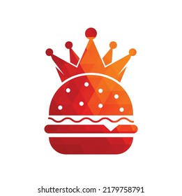 Burger King Vector Logo Design. Burger With Crown Icon Logo Concept.