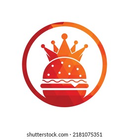 Burger King Vector Logo Design. Burger With Crown Icon Logo Concept.