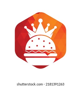 Burger King Vector Logo Design. Burger With Crown Icon Logo Concept.