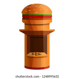 Burger kiosk icon. Cartoon of burger kiosk vector icon for web design isolated on white background