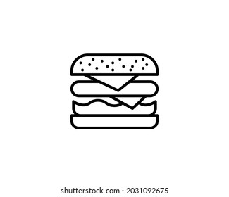 Burger. layer cake. black line