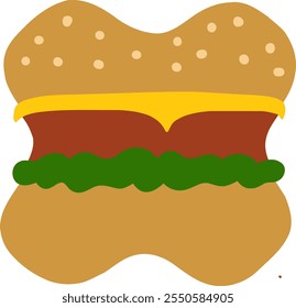 Letra hamburguesa alfabeto Vector X