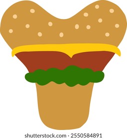 Burger Letter Alphabet Vector Y