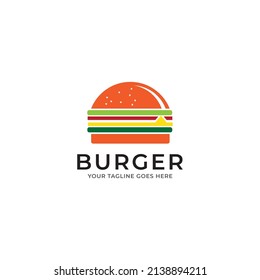 Burger Line Art Logo Design Hamburger Stock Vector (Royalty Free ...