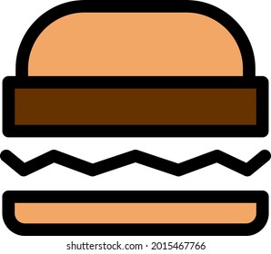 Burger Line Filled Vector Icon Design
