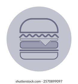 Burger line icon. Cheeseburger, hamburger outline sign. Fast food, snack, cafe concept. Vector illustration, symbol element for web design and apps