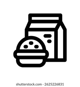burger line icon. Clean and minimalist vector icon for websites, mobile apps, presentations, and logos. Fully scalable and customizable for any project.