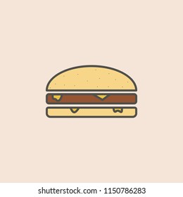 Burger line icon. Element of fast food icon for mobile concept and web apps. Field outline Burger line icon can be used for web and mobile