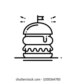 Burger line icon. Hamburger sign and symbol. Fast food.