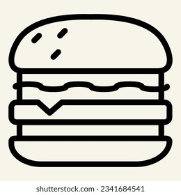 Burger line icon. Hamburger vector illustration isolated on white. Sandwich outline style designed for and app. Eps 10.