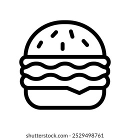 burger line icon illustration vector graphic. Simple element illustration vector graphic, suitable for app, websites, and presentations isolated on white background