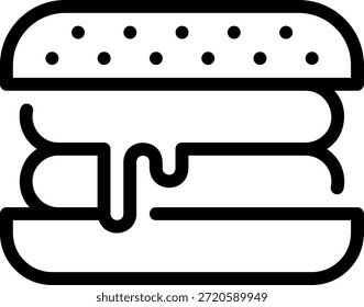 Vector de ilustración de icono de línea de hamburguesa