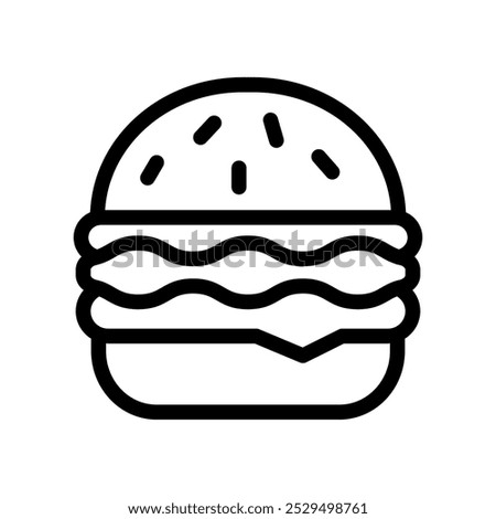 burger line icon illustration vector graphic. Simple element illustration vector graphic, suitable for app, websites, and presentations isolated on white background