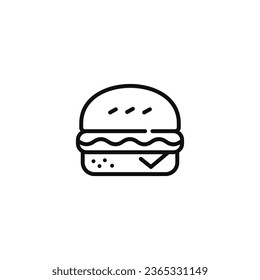 Burger line icon isolated on white background