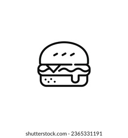 Burger line icon isolated on white background