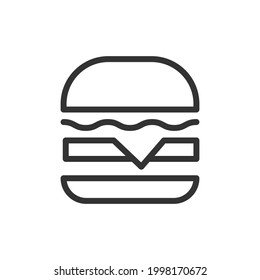 Burger line icon in trendy style. Stroke vector pictogram isolated on a white background. Burger premium outline icons.