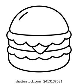  Burger line icon. vector illustration.