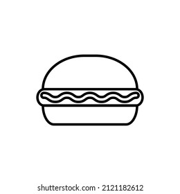 Burger line icon, vector outline logo isolated on white background