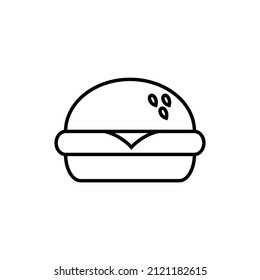 Burger line icon, vector outline logo isolated on white background