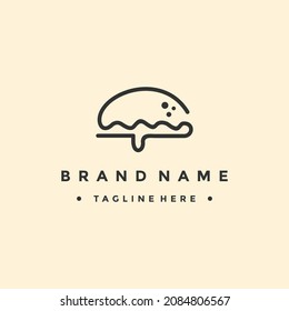 burger line logo design vector template