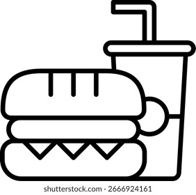 Diseño de icono de Vector de línea de hamburguesa