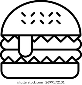 Diseño de icono de Vector de línea de hamburguesa