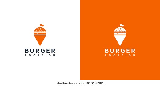 burger location logo design vector