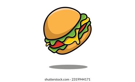 Burger logo abstract vector design template