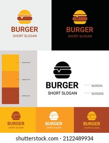 Burger logo, branding, vector template