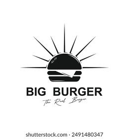 Burger Logo, Bread Vector, Meat And Vegetable, Fast Food Design, Burger Shop And Product Brand Icon Illustration