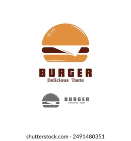 Burger Logo, Bread Vector, Meat And Vegetable, Fast Food Design, Burger Shop And Product Brand Icon Illustration