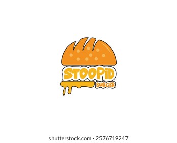 Burger Logo: Cheeseburger Vector, Fast Food Icon, Sesame Seed Bun Illustration, Delicious Food Truck Menu Design, Street Food Sticker, Restaurant Branding, Eatery Icon, Snack Bar Logo, Gourmet Burger.