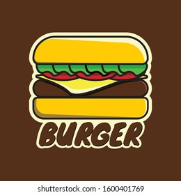 Burger logo, delicious vector design food, Slogan Here