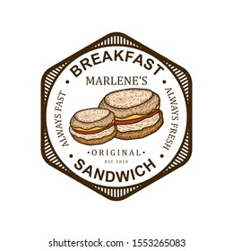 Burger logo design for brand label food restaurant, vintage icon simlpe minimalist food drink.